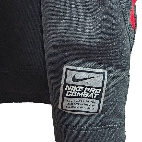 Nike Pro Combat Dri Fit Long Sleeve Shirt Mens Size XXL Red Black Athletic Wear - Picture 4 of 7